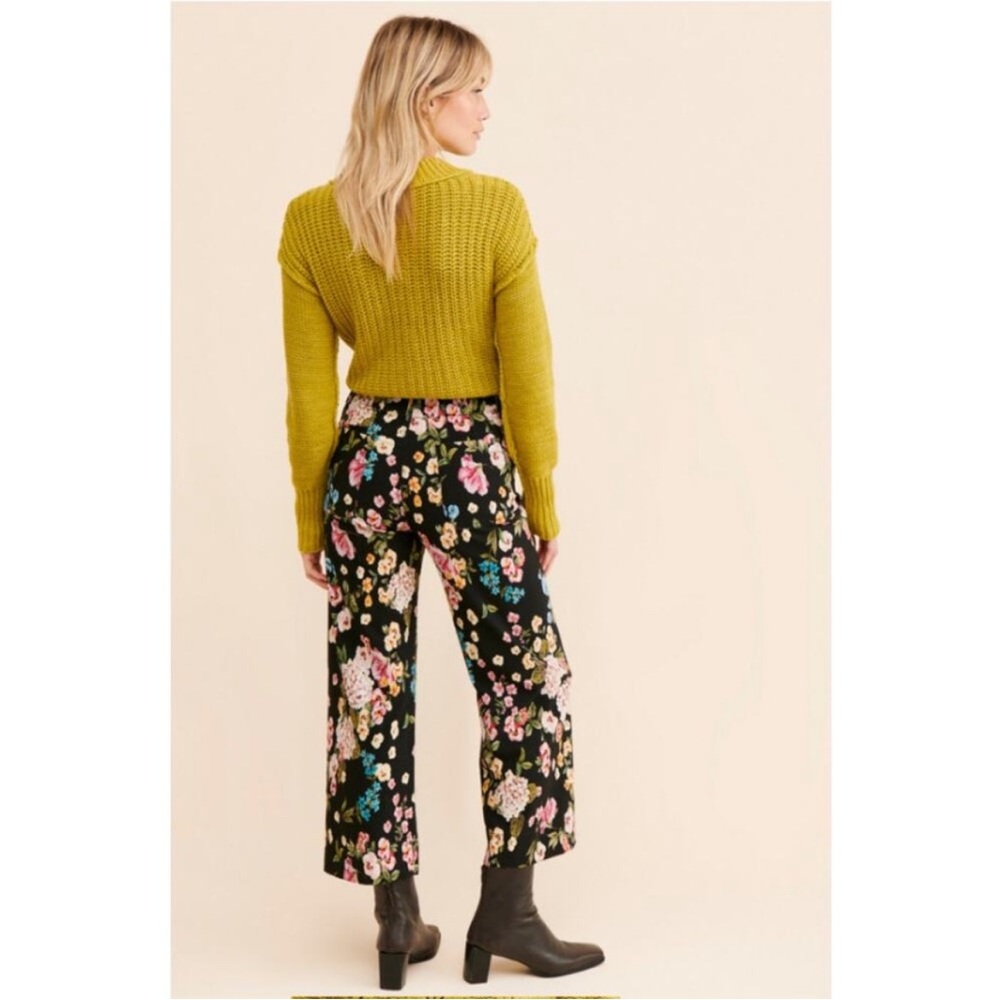 Anthropologie Maeve The Collette High Rise Wide Leg Stretch Cropped Pant - Picture 3 of 8